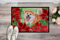 Akita Poinsettas Indoor or Outdoor Mat 18x27 CK1351MAT