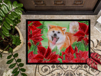 Akita Poinsettas Indoor or Outdoor Mat 18x27 CK1351MAT