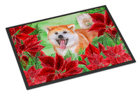 Akita Poinsettas Indoor or Outdoor Mat 18x27 CK1351MAT