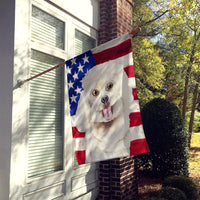 Bichon Frise Patriotic Flag Canvas House Size CK1388CHF