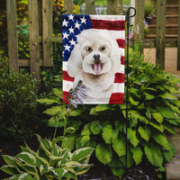 Bichon Frise Patriotic Flag Garden Size CK1388GF