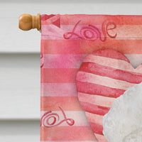 Bichon Frise Love Flag Canvas House Size CK1395CHF