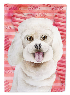 Bichon Frise Love Flag Canvas House Size CK1395CHF