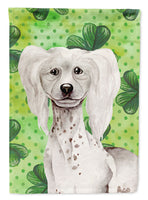 Chinese Crested Shamrocks Flag Canvas House Size CK1401CHF