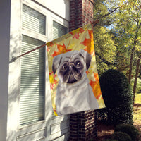 Pug Fall Flag Canvas House Size CK1406CHF