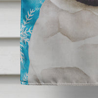 Pug Winter Flag Canvas House Size CK1413CHF