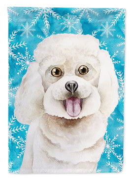 Bichon Frise Winter Flag Canvas House Size CK1416CHF