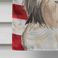 Patriotic USA Shih Tzu Flag Canvas House Size CK1715CHF