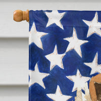 Patriotic USA Rough Collie Flag Canvas House Size CK1719CHF