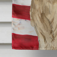 Patriotic USA Golden Retriever Flag Canvas House Size CK1730CHF