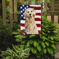 Patriotic USA Golden Retriever Flag Garden Size CK1730GF