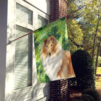 Shamrocks Rough Collie Flag Canvas House Size CK1793CHF