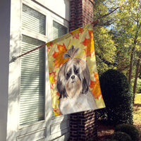 Fall Leaves Shih Tzu Flag Canvas House Size CK1826CHF