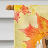 Fall Leaves Rough Collie Flag Canvas House Size CK1830CHF