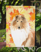 Fall Leaves Rough Collie Flag Garden Size CK1830GF