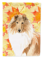 Fall Leaves Rough Collie Flag Garden Size CK1830GF