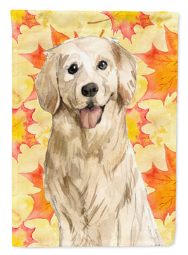 Fall Leaves Golden Retriever Flag Canvas House Size CK1841CHF