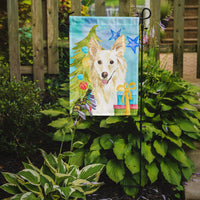 Christmas Tree White Collie Flag Garden Size CK1856GF