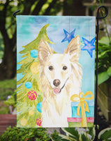 Christmas Tree White Collie Flag Garden Size CK1856GF