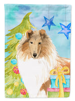 Christmas Tree Rough Collie Flag Canvas House Size CK1867CHF