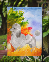 Fall Silver Poodle Flag Garden Size CK1940GF