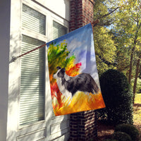 Fall Border Collie Flag Canvas House Size CK1955CHF