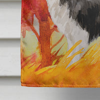 Fall Border Collie Flag Canvas House Size CK1955CHF