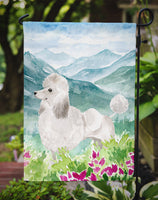 Mountian Flowers White Poodle Flag Garden Size CK1964GF