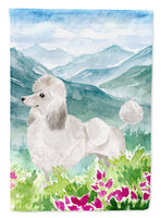 Mountian Flowers White Poodle Flag Garden Size CK1964GF