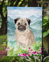 Mountian Flowers Fawn Pug Flag Garden Size CK1969GF