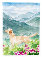 Mountian Flowers Yellow Labrador Flag Canvas House Size CK1973CHF