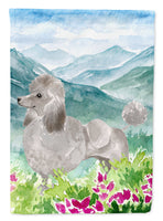 Mountian Flowers Silver Poodle Flag Canvas House Size CK1975CHF