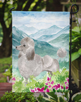 Mountian Flowers Silver Poodle Flag Garden Size CK1975GF