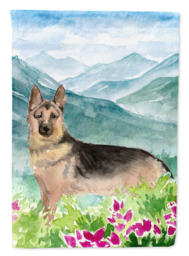 Mountian Flowers German Shepherd Flag Canvas House Size CK1977CHF