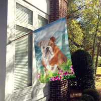 Mountian Flowers English Bulldog Flag Canvas House Size CK1979CHF