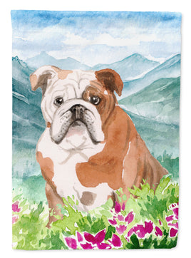 Mountian Flowers English Bulldog Flag Canvas House Size CK1979CHF