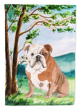 Under the Tree English Bulldog Flag Canvas House Size CK2014CHF