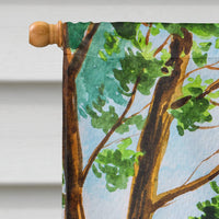 Under the Tree Chocolate Labrador Flag Canvas House Size CK2021CHF