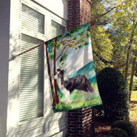 Under the Tree Border Collie Flag Canvas House Size CK2025CHF