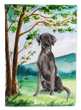 Under the Tree Black Labrador Flag Canvas House Size CK2027CHF