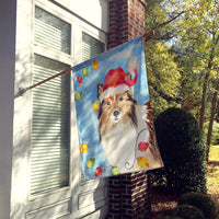 Christmas Lights Sheltie Flag Canvas House Size CK2492CHF