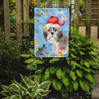 Christmas Lights Shih Tzu Puppy Cut Flag Garden Size CK2494GF