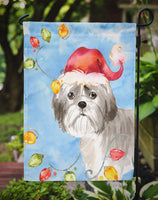 Christmas Lights Shih Tzu Puppy Cut Flag Garden Size CK2494GF