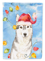 Christmas Lights Siberian Husky Flag Canvas House Size CK2495CHF