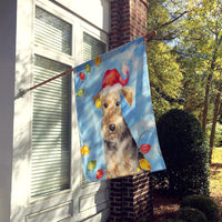 Christmas Lights Welsh Terrier Flag Canvas House Size CK2498CHF