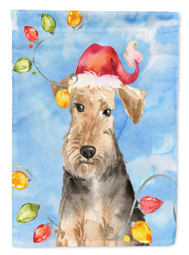 Christmas Lights Welsh Terrier Flag Garden Size CK2498GF