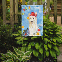 Christmas Lights White Collie Flag Garden Size CK2500GF