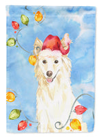 Christmas Lights White Collie Flag Garden Size CK2500GF