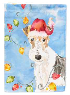 Christmas Lights Fox Terrier Flag Canvas House Size CK2501CHF