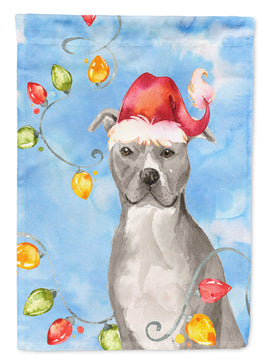 Christmas Lights Staffordshire Bull Terrier Flag Canvas House Size CK2502CHF